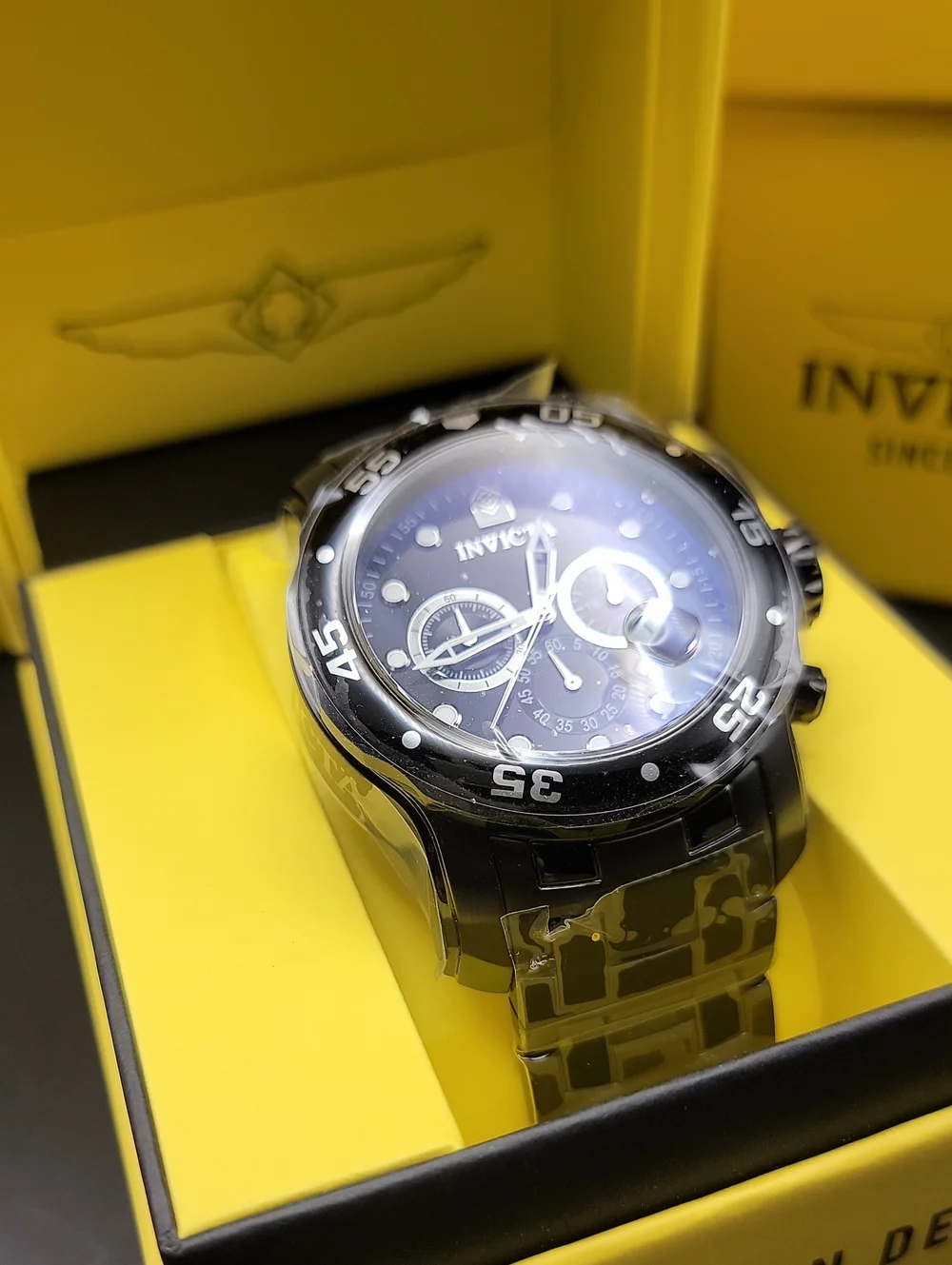 Invicta ⌚️ Pro Diver SCUBA Men's Watch - 48mm. Black 0076 Chronograph Chunky